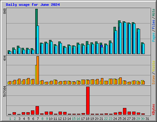 Daily usage for June 2024